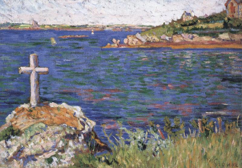 impressionist painter the mariners cross at high tide Germany oil painting art